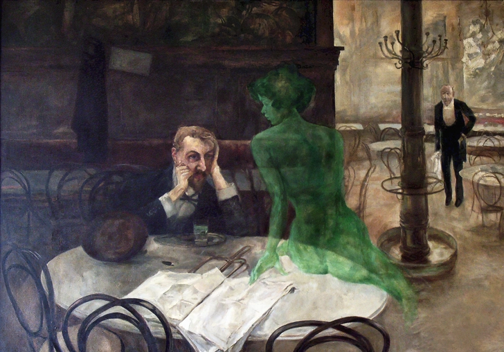 Любитель абсента. Худ. Виктор Олива. XIX век
