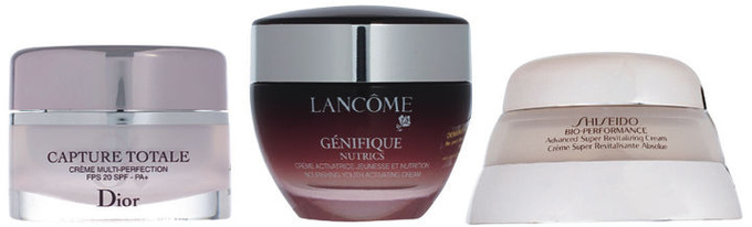 Capture Totale Multi-perfection, DIOR; Genifi que Nutrics, LANCOME; Bio-Performance Advanced Super Revitalizing Cream, SHISEIDO.