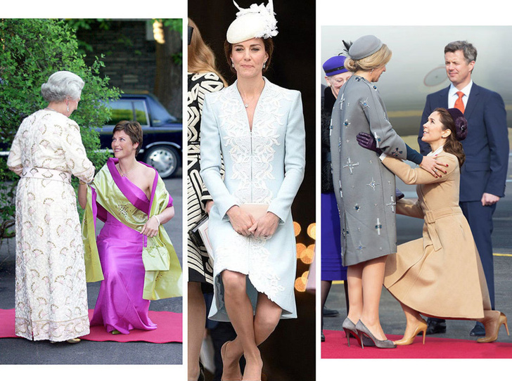Фото №1 - Искусство реверанса: как современные принцессы и королевы приветствуют друг друга