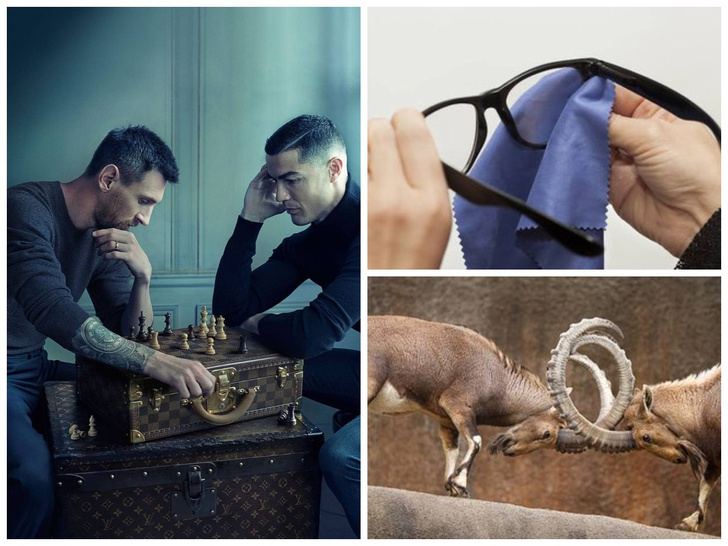Лучшие фотожабы на рекламу, где Роналду и Месси играют в шахматы