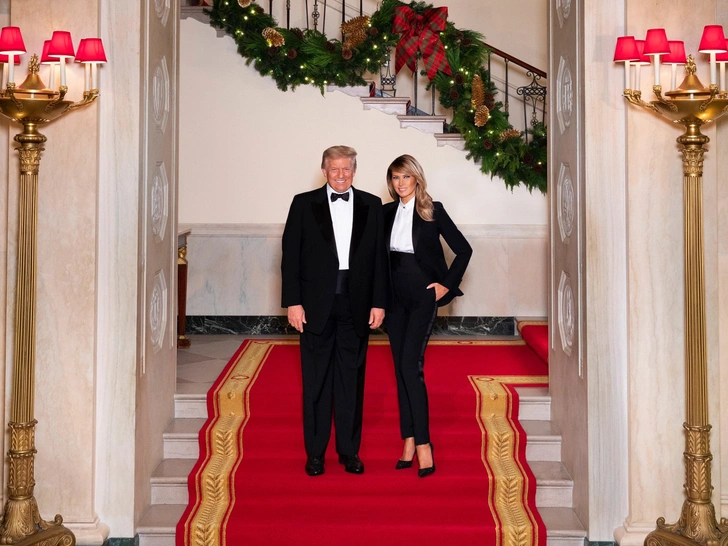 Дональд и Мелания Трамп в свое последнее Рождество в Белом доме, декабрь 2020