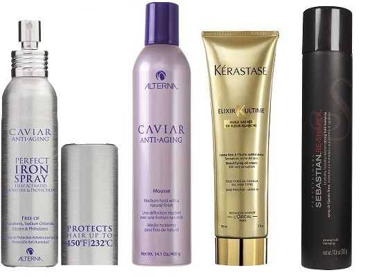 Alterna Термозащитный спрей для волос, Alterna Мусс для волос, Kerastase Многофункциональный крем на основе масла, преображающий все типы волос, Sebastian Лак для волос