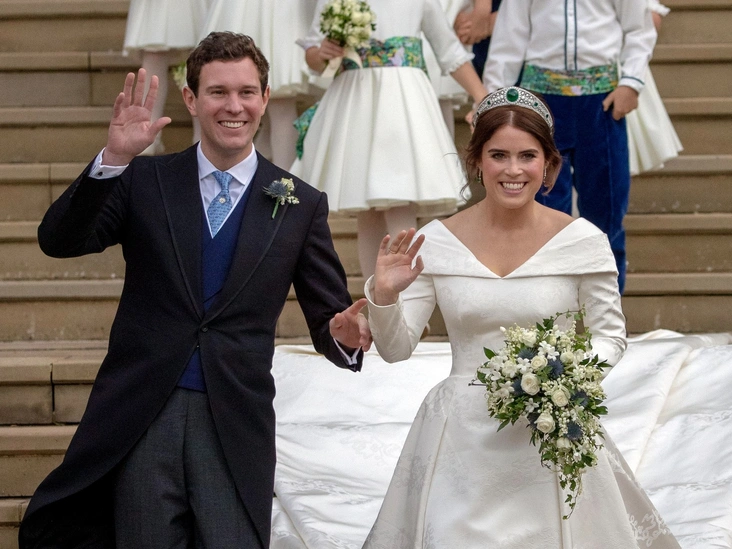 Джек Бруксбэен и принцесса Евгения в день своей свадьбы, 12 октября 2018
