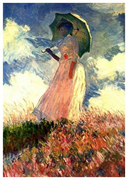 Репродукция на холсте «Женщина с зонтиком», Клод Моне