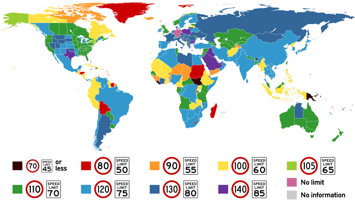 5 карт, которые показывают различия в правилах дорожного движения стран мира