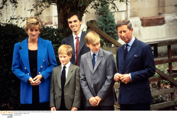 Принц Чарльз и принцесса Диана, принцы Гарри и Уильям