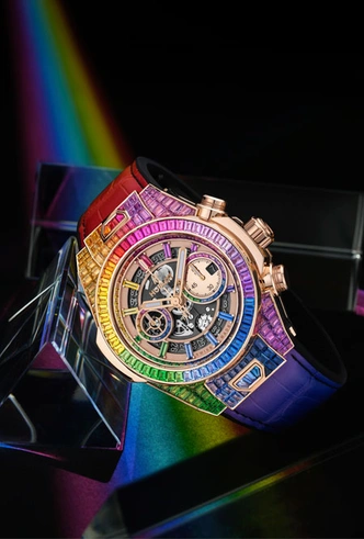 Радужная новинка: Hublot представил часы Big Bang Unico Full Baguette Rainbow