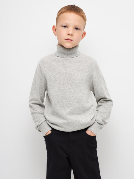 Вязаный свитер для мальчиков цвет: светло-серый, артикул: 2809070608 – купить в интернет-магазине sela