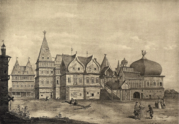 Гравюра Коломенского дворца Алексея Михайловича, 1780 год. | Источник: wikipedia.org