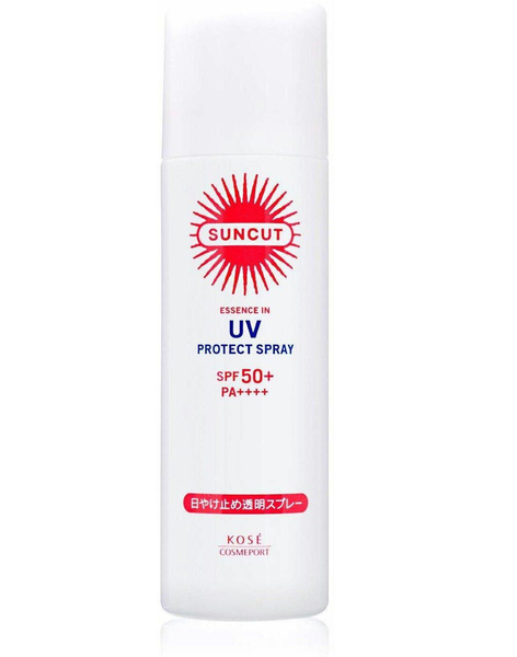 Kose Cosmeport Suncut UV Essence In Protect Spray SPF 50+ солнцезащитный спрей для кожи и волос, санскрин, 50 гр