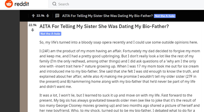 «Сестра встречается с моим биологическим отцом»: история одной семьи