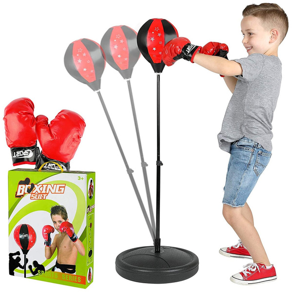 Боксерская груша с перчатками для детей, боксерская груша детская напольная, боксерский набор, набор для бокса, детский спортивный комплекс