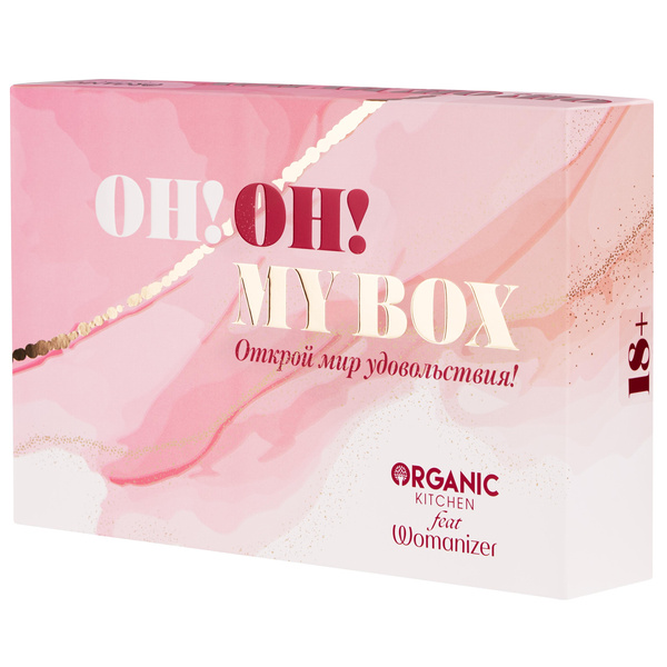 Подарочный набор Oh Oh My Box: возбуждающий гель, гель для ухода за чувствительной кожей, стимулятор, Organic Kitchen х Womanizer (18+)