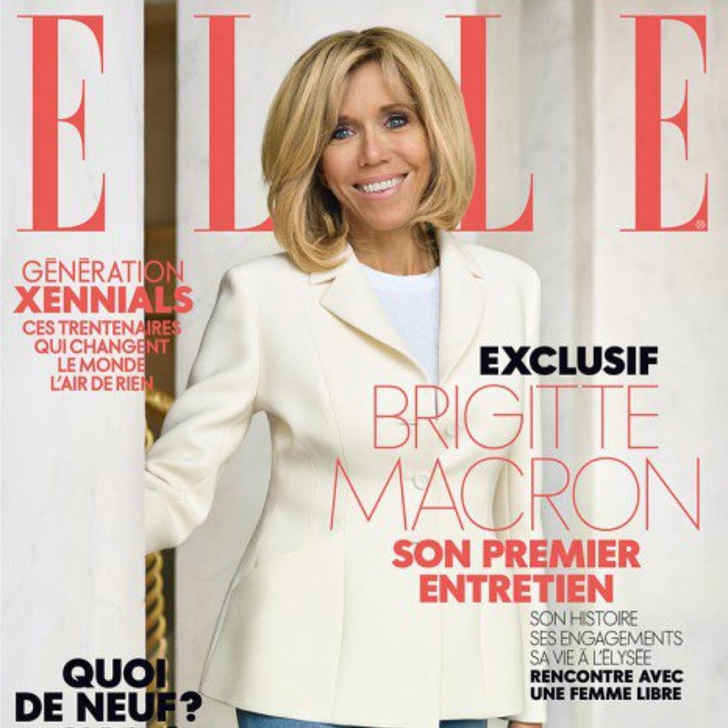 Французский Elle вышел с Брижит Макрон на обложке