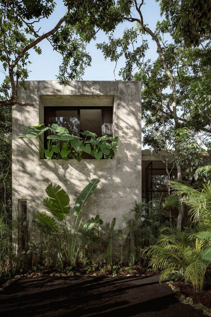 Бруталистская бетонная вилла в джунглях Тулума