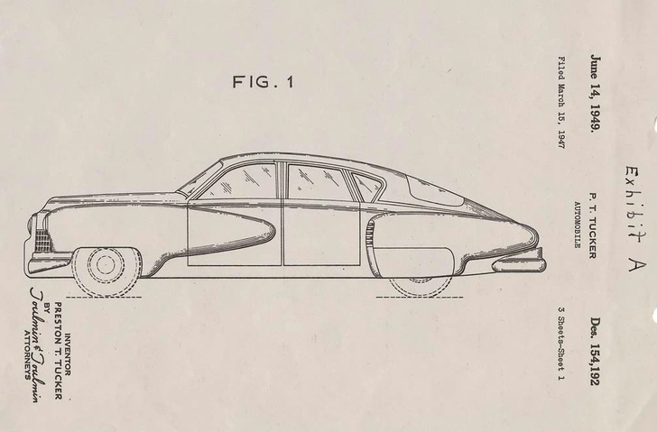 Чертежи Tucker 48 из патента