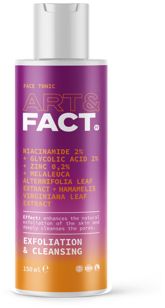 ART&FACT. / Тоник для ухода за кожей лица для глубокого очищения пор с ниацинамидом и цинком, 150 мл