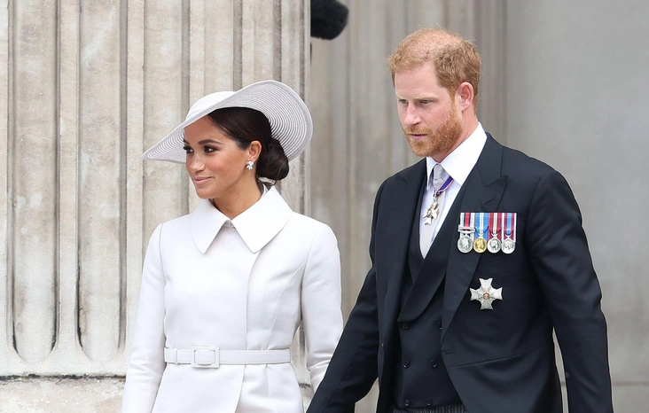 Герцогиня Меган и принц Гарри в соборе Святого Павла, 3 июня 2022