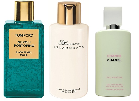 Tom Ford Гель для душа Neroli Portofino, Blumarine Гель для душа Innamorata, Chanel Гель для душа Chance | Источник: Архив пресс-служб