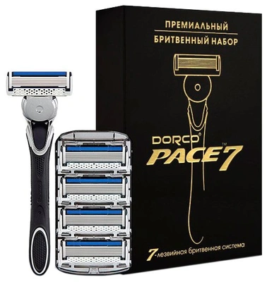 Набор Dorco Pace 7. Станок, сменные кассеты