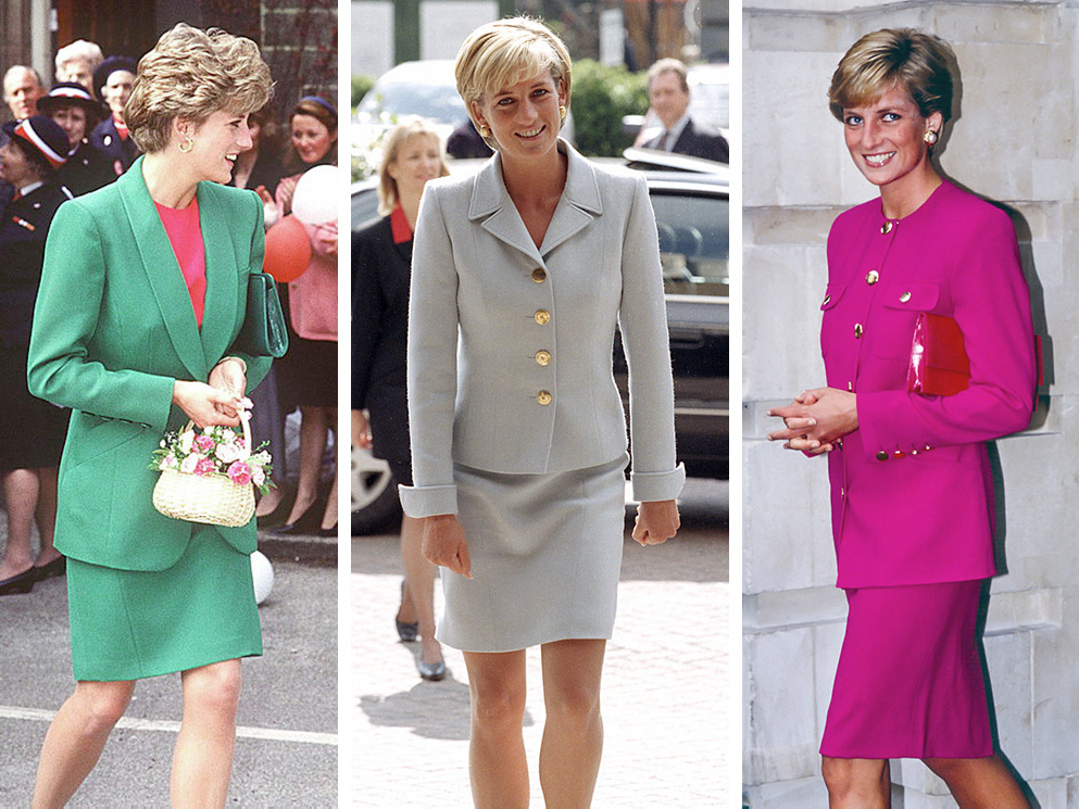 Принцесса Диана в Дербишире, 1992; принцесса Диана в Лондоне, апрель 1997; принцесса Диана в Лондоне, сентябрь 1990 | marieclaire.ru