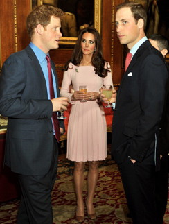 Герцогиня Кэтрин, принц Уильям и принц Гарри