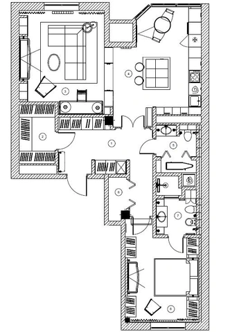 Светлая квартира 86 м² в Москве