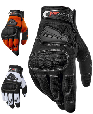Перчатки мотоциклетные MOTEQ Twist 2, мужские, черные/оранжевые, размер XXL