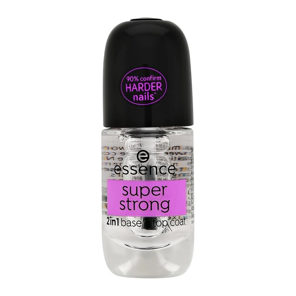 База и верхнее покрытие для ногтей `ESSENCE` SUPER STRONG 2IN1 BASE&TOP COAT 