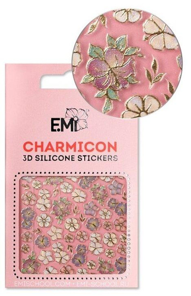 E. Mi, 3D-стикеры №134 Цветы MIX Charmicon 3D Silicone Stickers