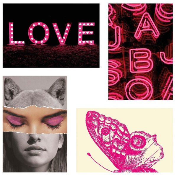 Набор открыток ИКЕА ЮЛЛЕВАД Love Pink, 4 шт.