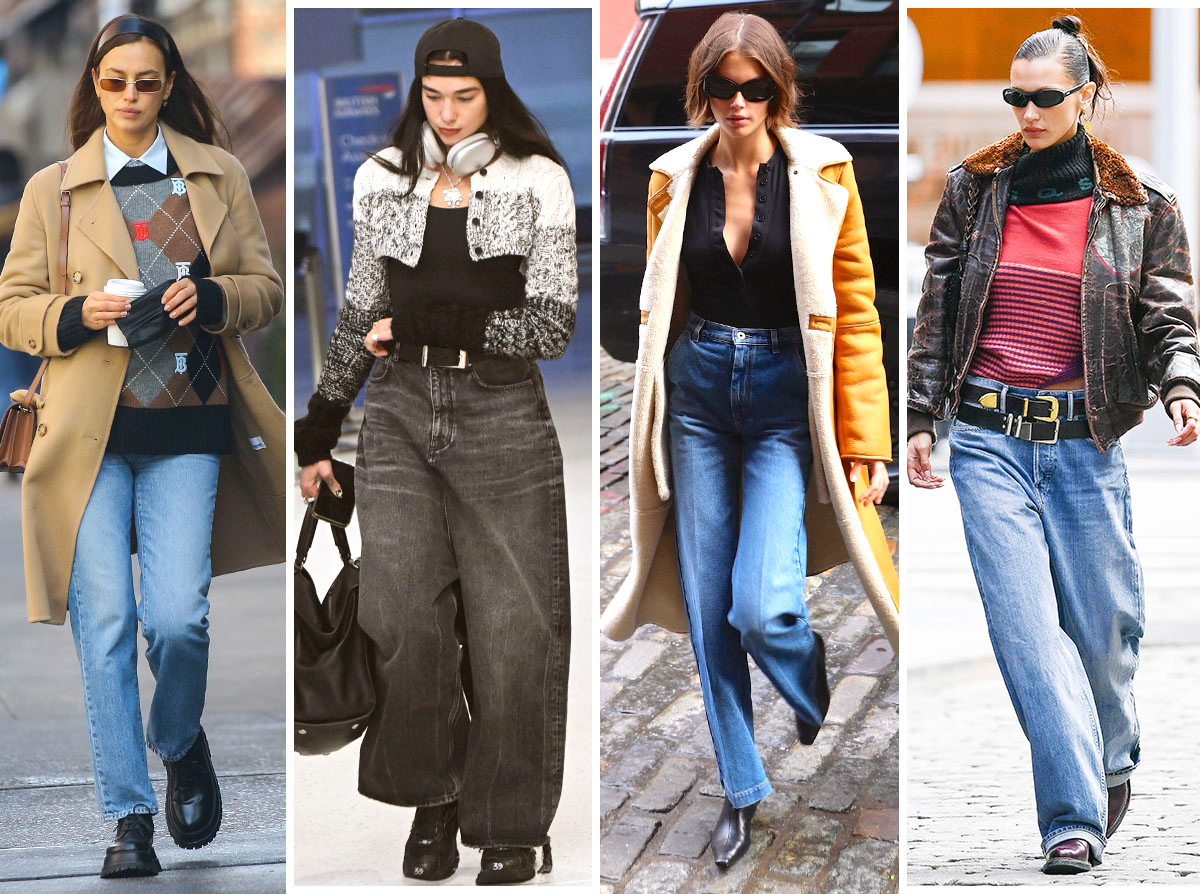 С чем носить серые женские джинсы?