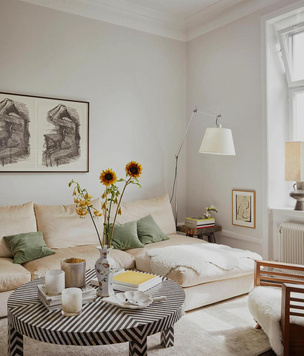 Квартира в Стокгольме, где шведский минимализм дополнен индийской страстью к текстилю