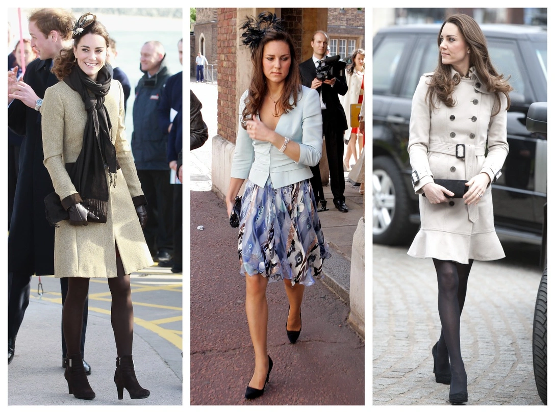 Кейт Миддлтон в Англси, 24 февраля 2011; Кейт на свадьбе леди Роуз Виндзор, 19 июля 2008; Кейт в Белфасте, 8 марта 2011 | marieclaire.ru