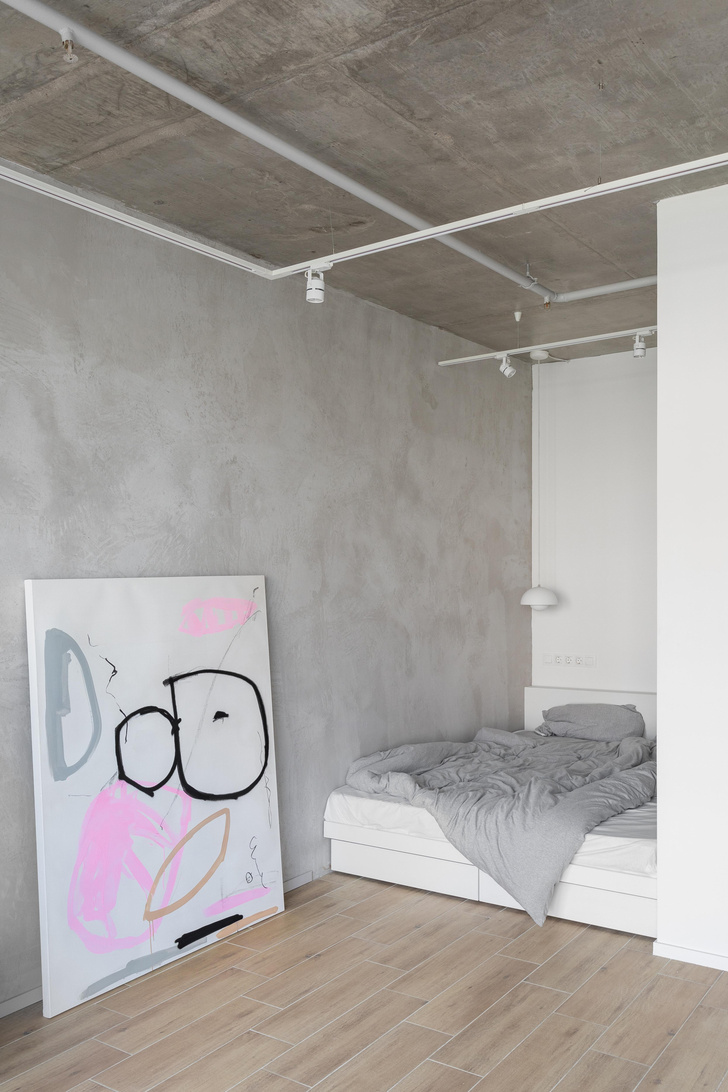 Спальня в студии: изучаем проекты дизайнеров