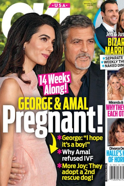 Новость о беременности Амаль подтвердил американский журнал