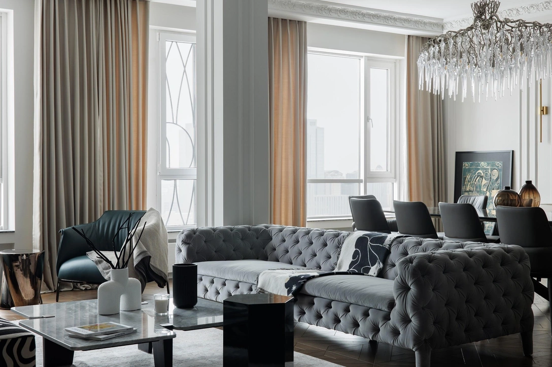 Кресло, Poltrona Frau. Диван, Arcetipo. Журнальный столик, Minotti. | Источник: Никита Жарков