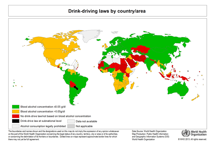 5 карт, которые показывают различия в правилах дорожного движения стран мира