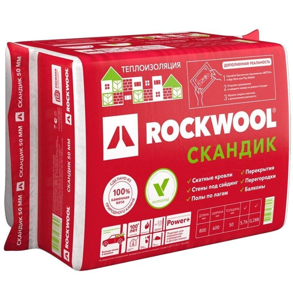 Утеплитель «Лайт Баттс Скандик», Rockwool