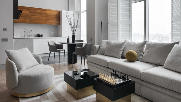 Квартира 50 м² в стиле soft minimal на Новом Арбате