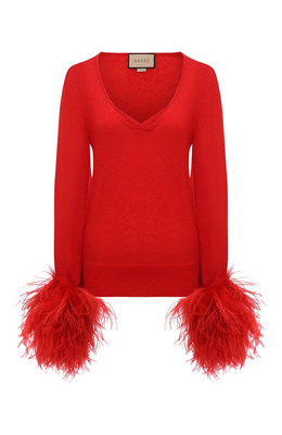 Женский красный пуловер GUCCI 