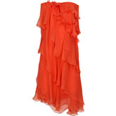 Яркое платье цвета красного апельсина.