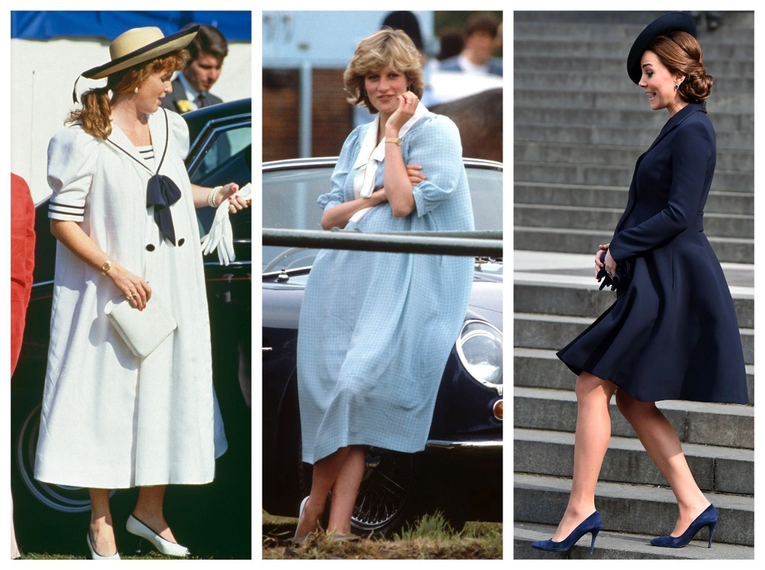 Герцогиня Сара, 15 июня 1988; принцесса Диана, 30 мая 1982; герцогиня Кэтрин, 13 марта 2015 | marieclaire.ru