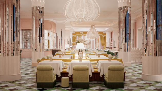 Розовый ресторан в Дубае по проекту Люка Эдварда Холла