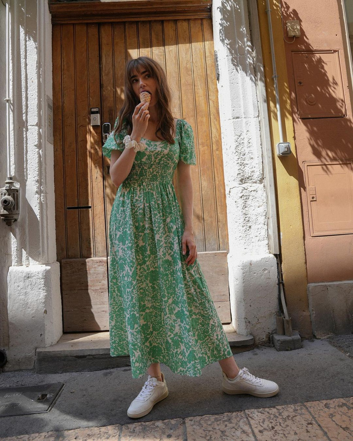 Всего одно льняное платье на лето для жаркой погоды, как у «Эмили в Париже»