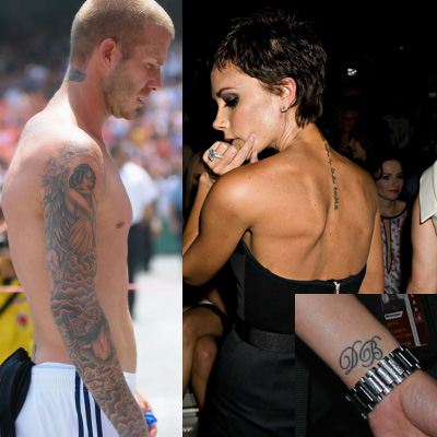 Дэвид и Пош признаются в любви с помощью татуировок