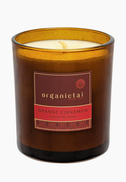 Свеча ароматическая Organictai апельсин-корица, 180 мл, цвет: коричневый, MP002XU055M5 — купить в интернет-магазине Lamoda