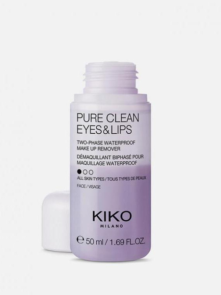 Двухфазная жидкость для снятия макияжа в дорожном формате Pure Clean Eyes&Lips, Kiko Milano