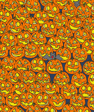 Головоломка на Хеллоуин: найди безносую тыкву