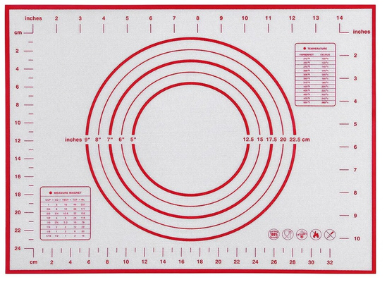 Силиконовый коврик для выпечки и раскатки теста 40x30, антипригарный коврик для выпечки многоразовый Chu-Do